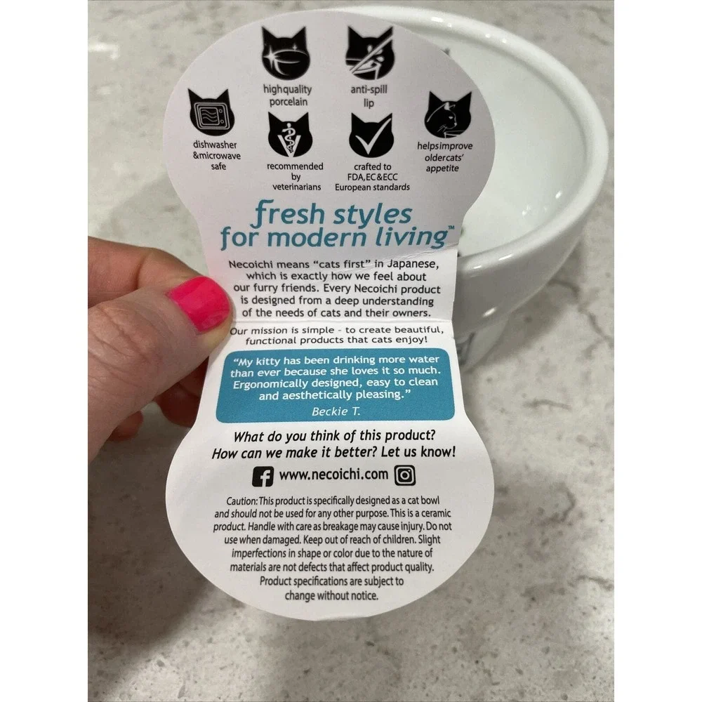NECO ICHI Necoichi 5x3” Raised Cat Food Water Bowl JELLY BEANS Anti-skid NEW